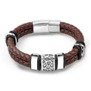 Men's Genuine Braided Leather Bracelets - AM APPAREL