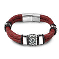 Men's Genuine Braided Leather Bracelets - AM APPAREL