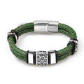 Men's Genuine Braided Leather Bracelets - AM APPAREL