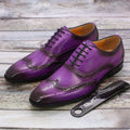 Men's Genuine Leather Brogue Business Oxford Shoes - AM APPAREL