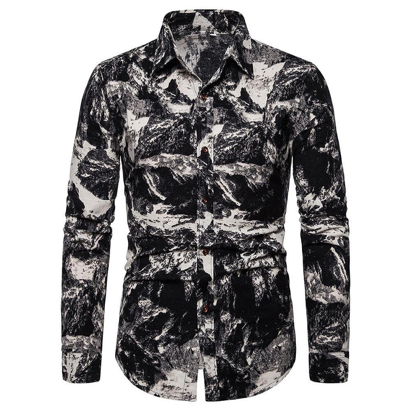 Men's Geometric Print Daily Shirt - AM APPAREL