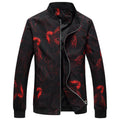 Men's Geometric Printed Zip Light Polyester Jacket - AM APPAREL