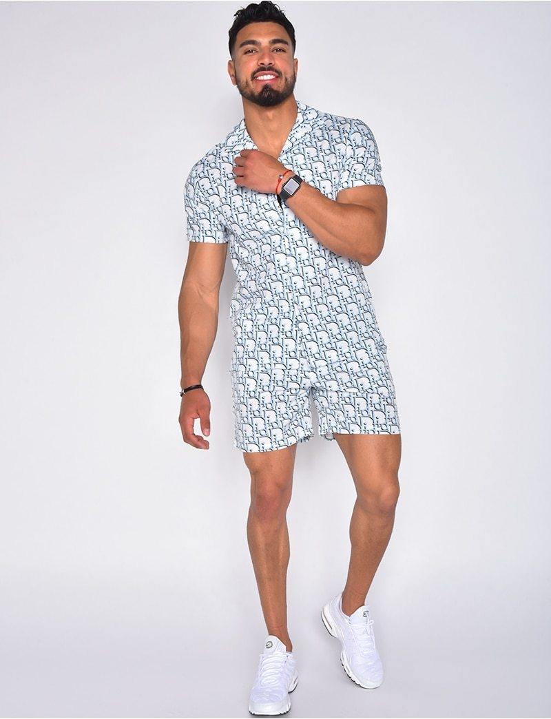 Men's Hawaiian Summer Shirt and Short Set - AM APPAREL