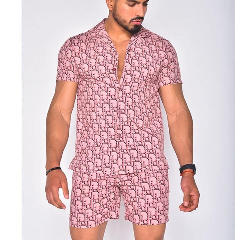 Men's Hawaiian Summer Shirt and Short Set - AM APPAREL