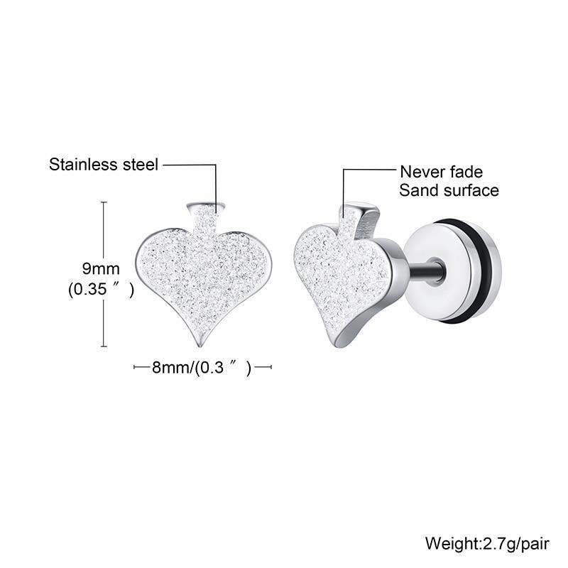 Men's Heart Stud Earring - AM APPAREL