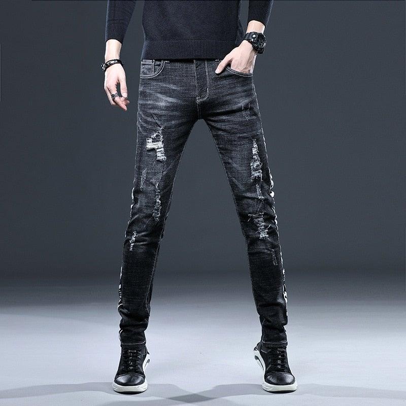 Men’s High Quality Retro Black Denim Pants - AM APPAREL