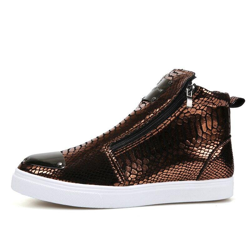 Men's High Top Zip Closure Vulcanized Sheos - AM APPAREL