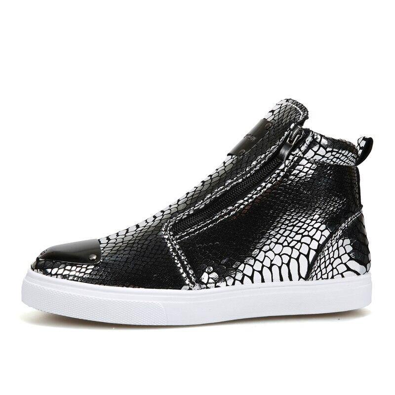 Men's High Top Zip Closure Vulcanized Sheos - AM APPAREL