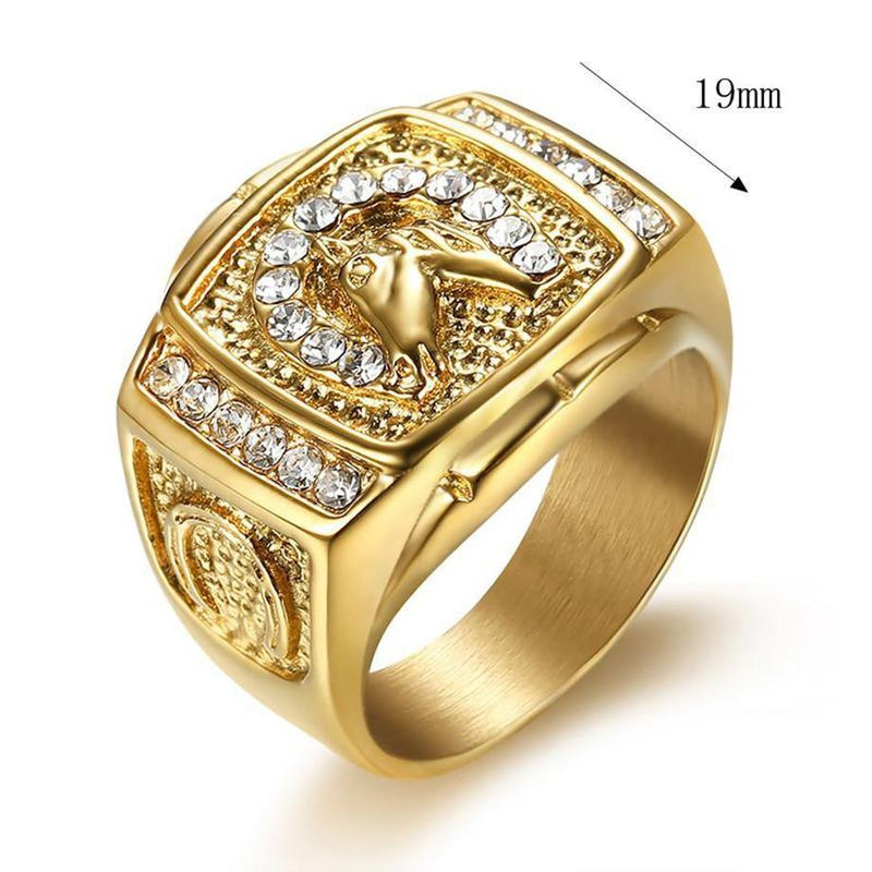 Men's Hip Hop Iced Out Bling Ring - AM APPAREL