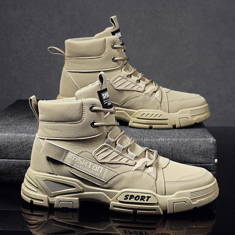 Men's Lace Up High Top Cool Outdoor Boots - AM APPAREL