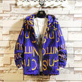 Men's Letter Printed Thin Windbreaker Coat - AM APPAREL