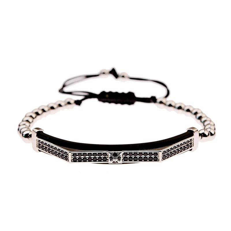 Men's Luxury Black Zircon Bracelets - AM APPAREL