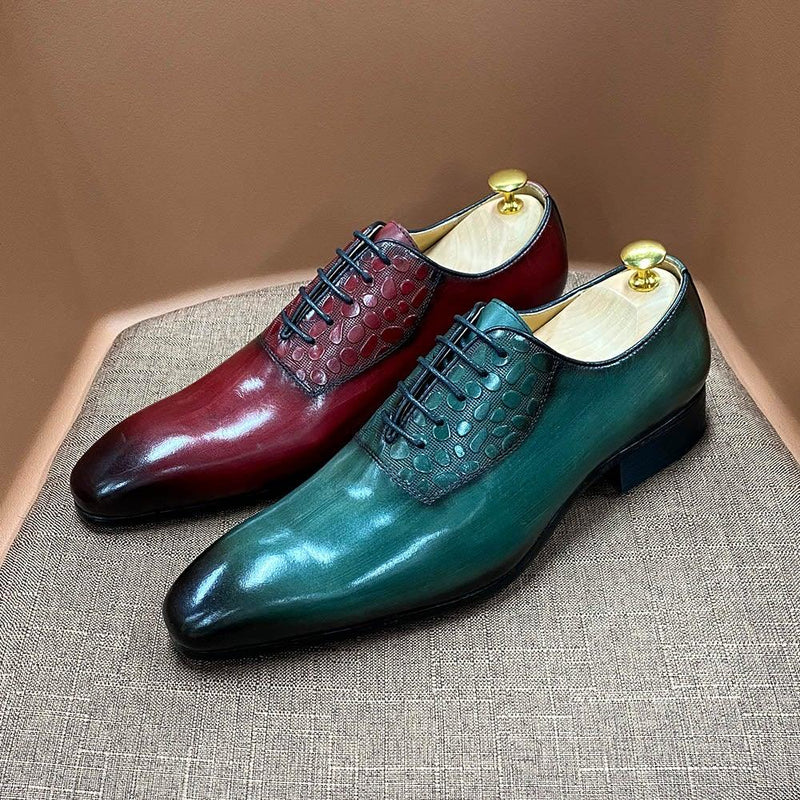 Men's Luxury Genuine Cow Leather Handmade Oxford Shoes - AM APPAREL