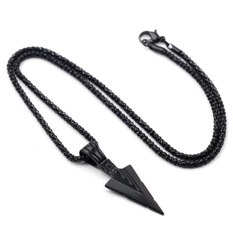 Men's Matte Necklace with Arrow Pendant - AM APPAREL