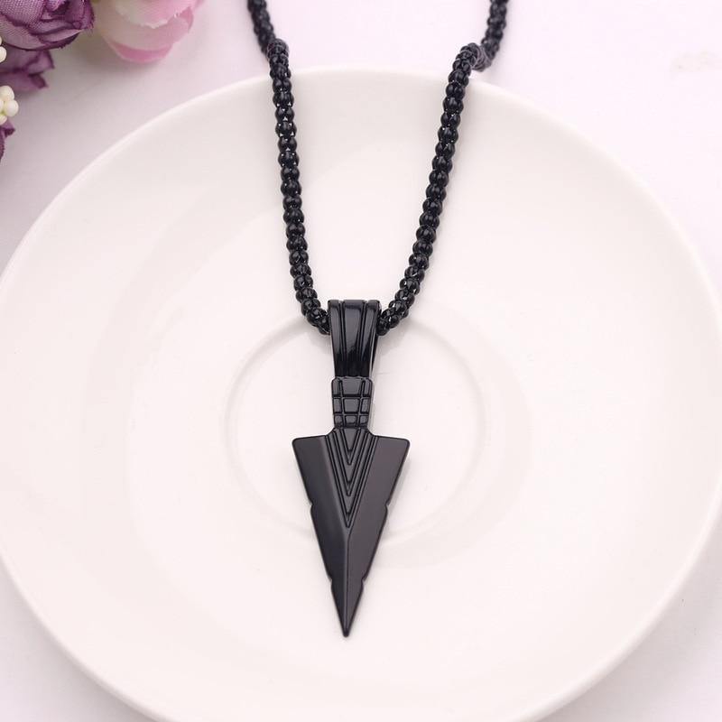 Men's Matte Necklace with Arrow Pendant - AM APPAREL