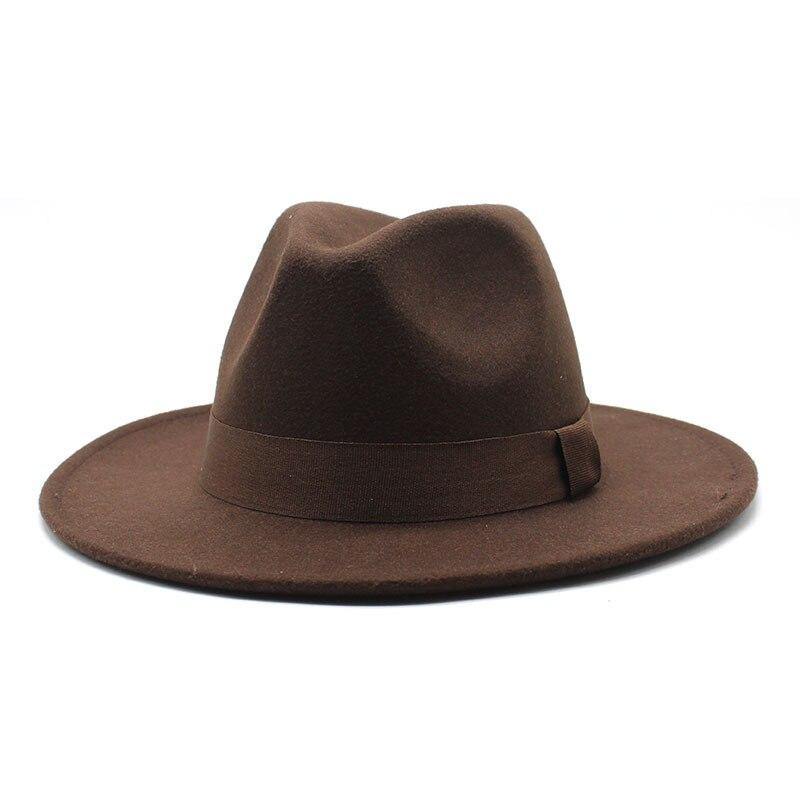 Men's New Wide Brim Fedora Hats With Ribbon - AM APPAREL