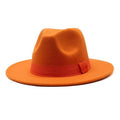 Men's New Wide Brim Fedora Hats With Ribbon - AM APPAREL