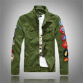 Men's Patchwork Design Slim Fit Denim Jacket - AM APPAREL