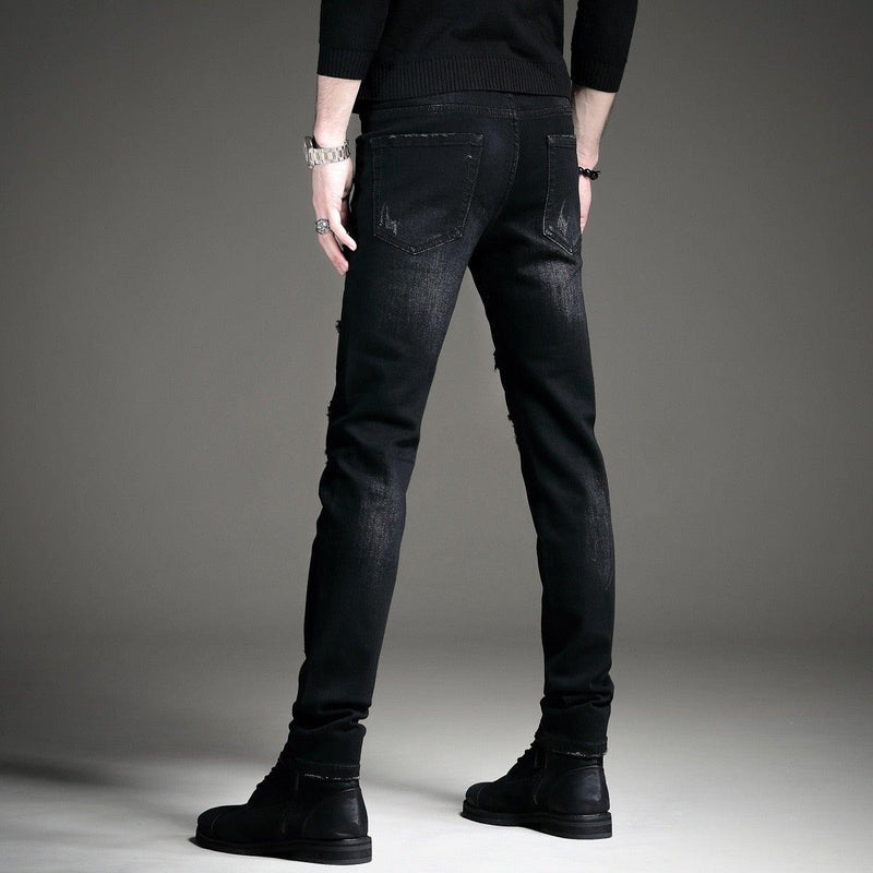 Men's Patchwork Korean Style Jeans - AM APPAREL