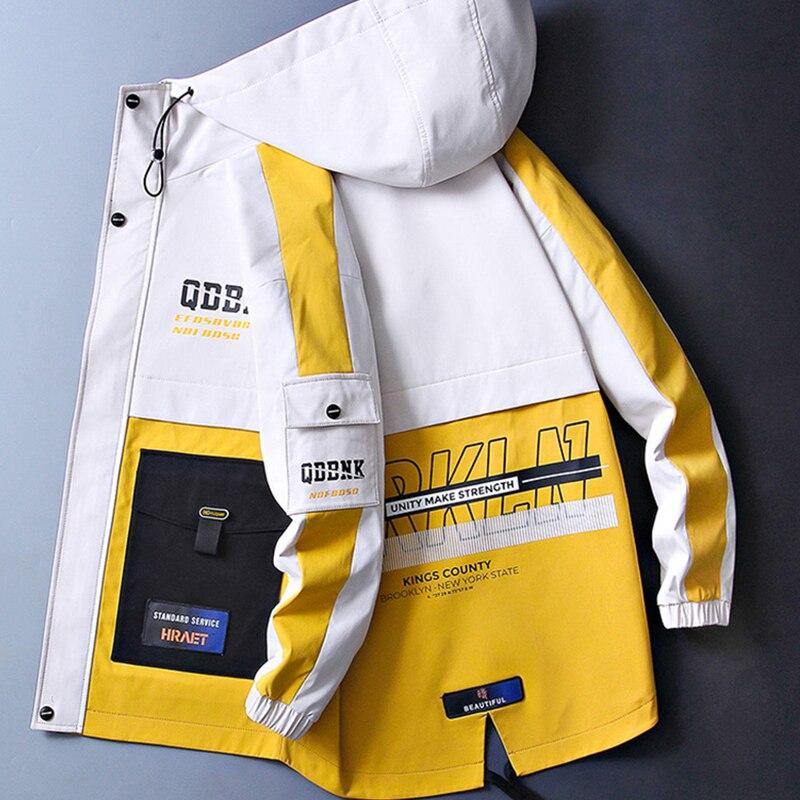 Men's Patchwork Streetwear Windbreaker Coat - AM APPAREL