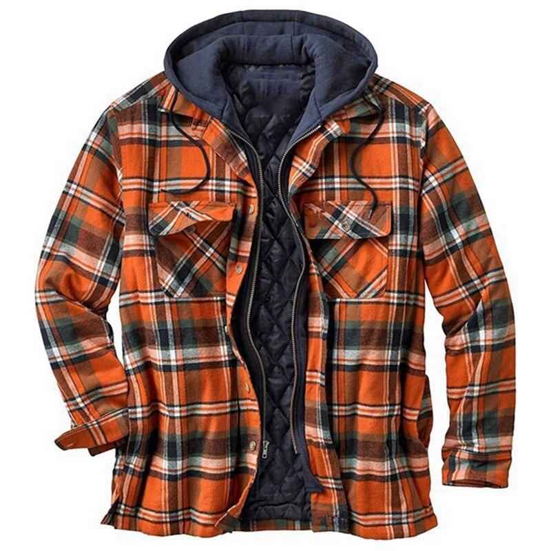 Men's Plaid Cotton Thick Winter Jacket - AM APPAREL