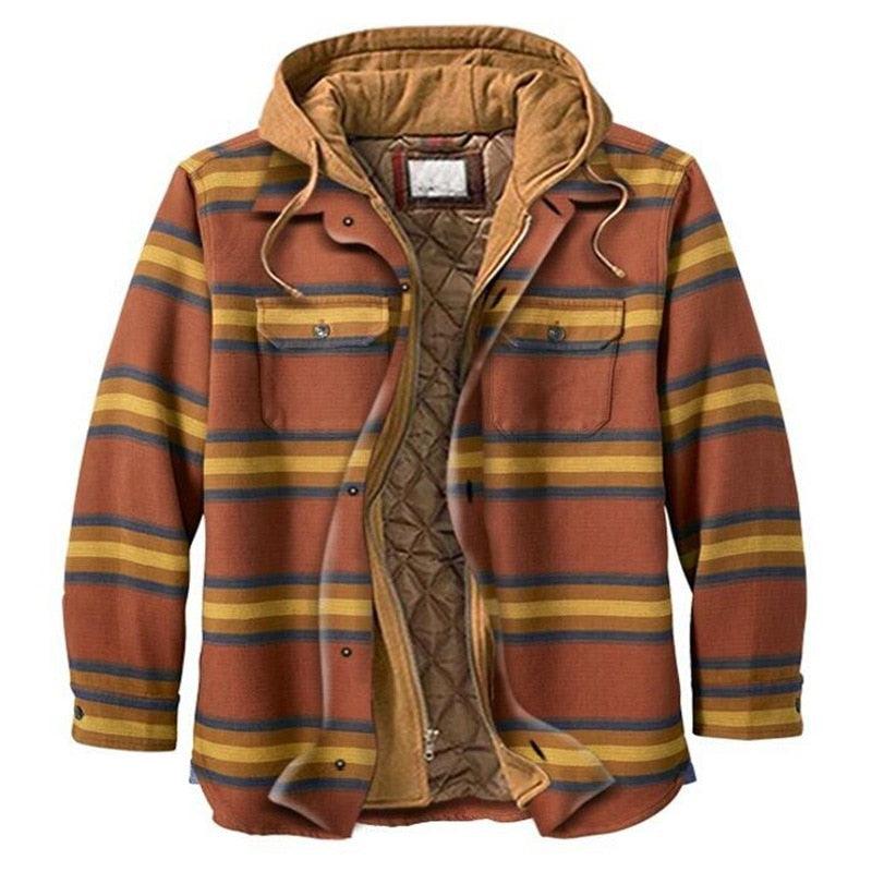 Men's Plaid Cotton Thick Winter Jacket - AM APPAREL