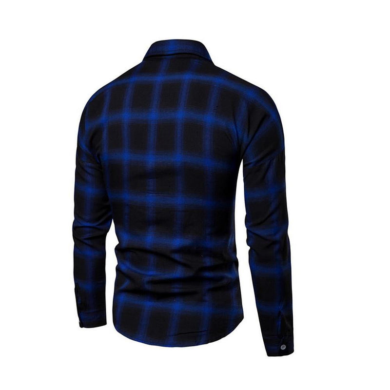 Men's Plaid Square Light Weight Business Shirt - AM APPAREL