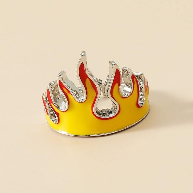 Men's Punk Fire Flame Ring - AM APPAREL