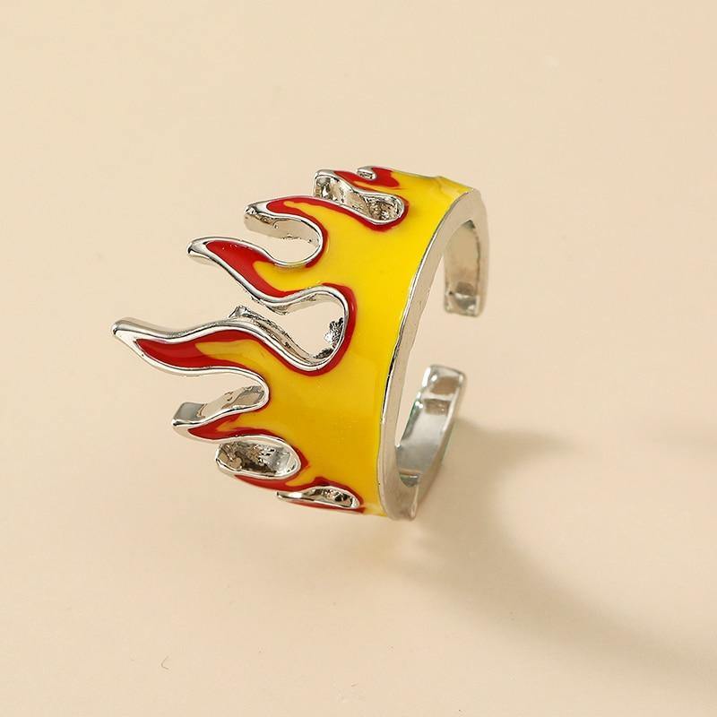 Men's Punk Fire Flame Ring - AM APPAREL