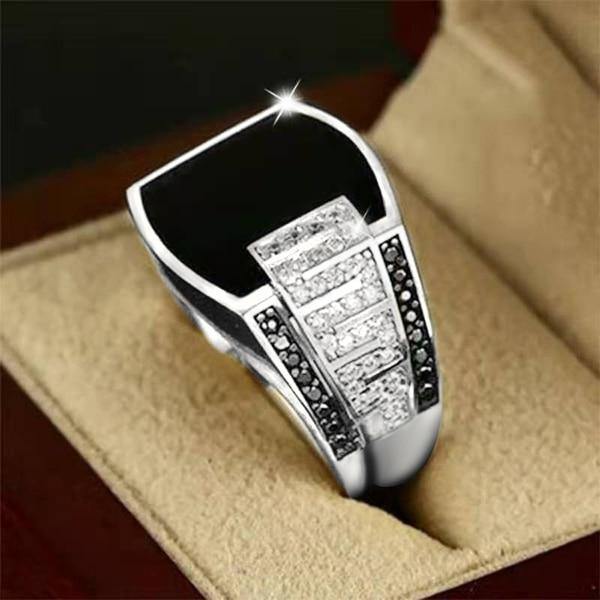 Men's Punk Style Inlaid Zircon Ring - AM APPAREL