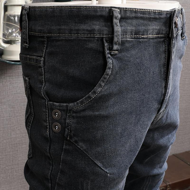 Men's Retro Slim Fit Elastic Casual Jeans - AM APPAREL