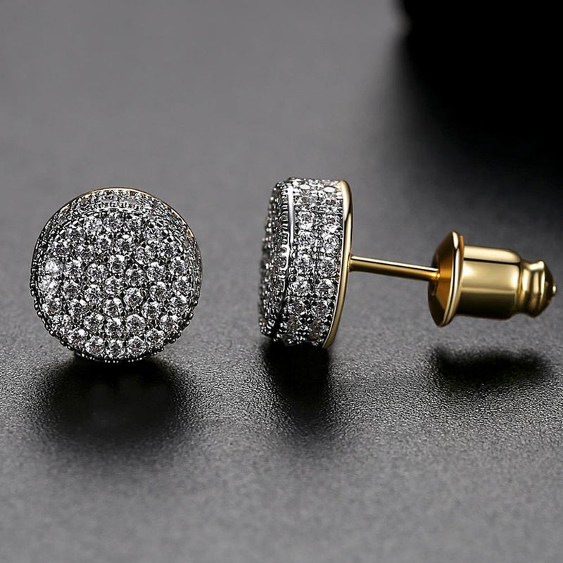 Men's Round Zircon Layered Earrings - AM APPAREL