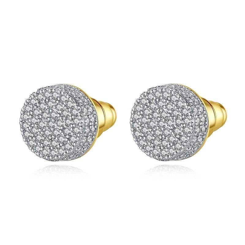 Men's Round Zircon Layered Earrings - AM APPAREL