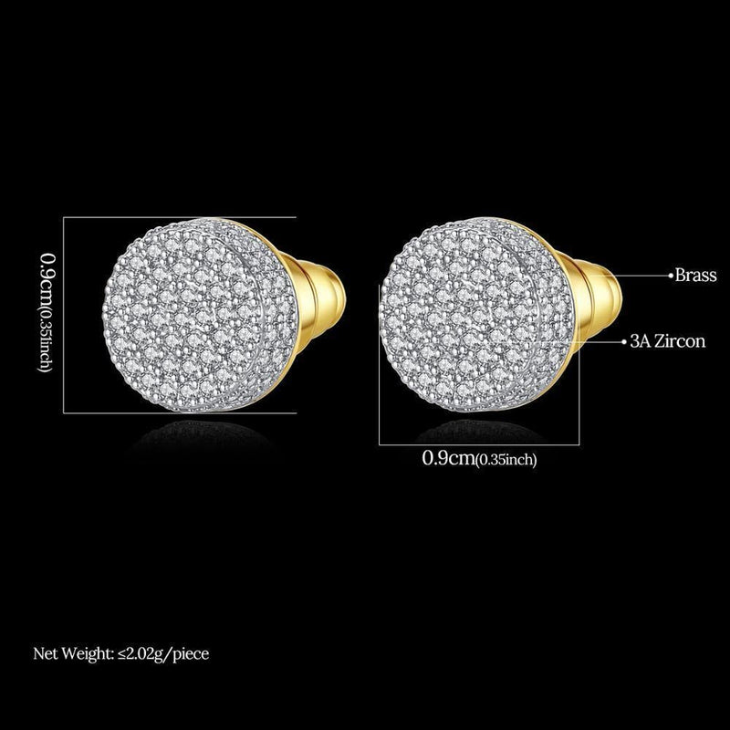 Men's Round Zircon Layered Earrings - AM APPAREL