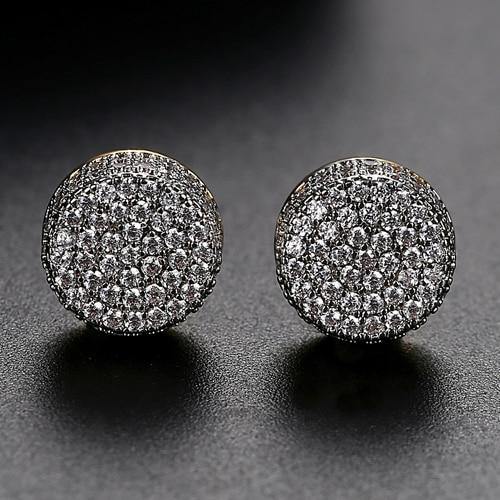 Men's Round Zircon Layered Earrings - AM APPAREL