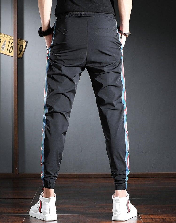 Men's Side Stripe Slim Fit Joggers - AM APPAREL