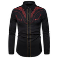 Men's Slim Fit Embroidered Shirt - AM APPAREL