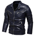 Men's Slim Fit Faux Leather Jacket W/ Chest Zipper - AM APPAREL