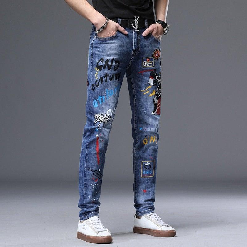 Men’s Slim Fit Stretch Denim Pants - AM APPAREL