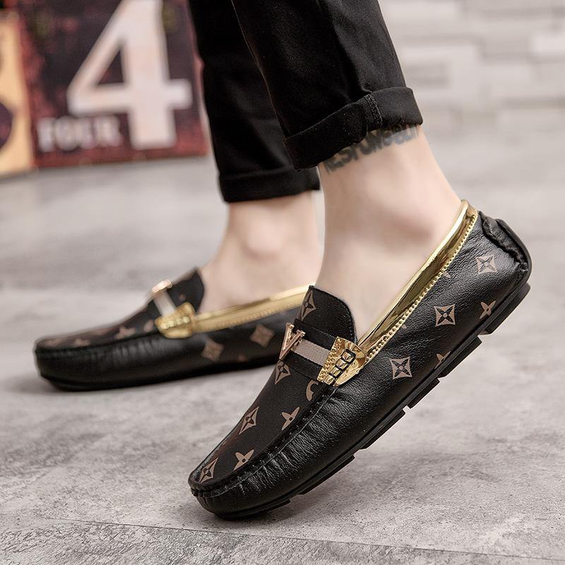 Men's Slip-on Faux Leather Loafers - AM APPAREL