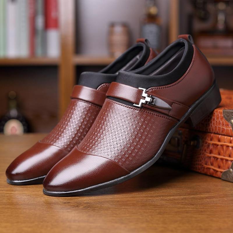 Men's Slip On Oxford Business Shoes - AM APPAREL