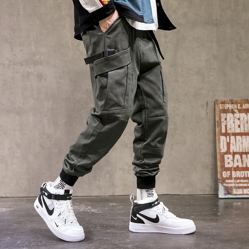 Men's Solid Colored Techwear Cargo Pants - AM APPAREL