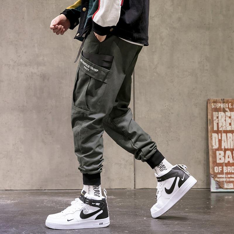 Men's Solid Colored Techwear Cargo Pants - AM APPAREL