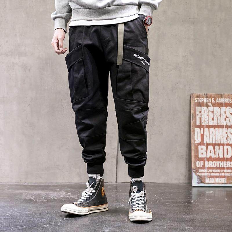 Men's Solid Colored Techwear Cargo Pants - AM APPAREL