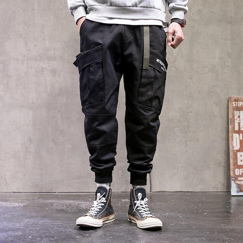 Men's Solid Colored Techwear Cargo Pants - AM APPAREL