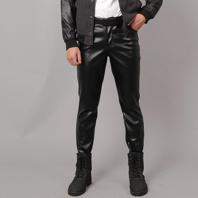 Men's Spring Light Weight Faux Leather Pants - AM APPAREL