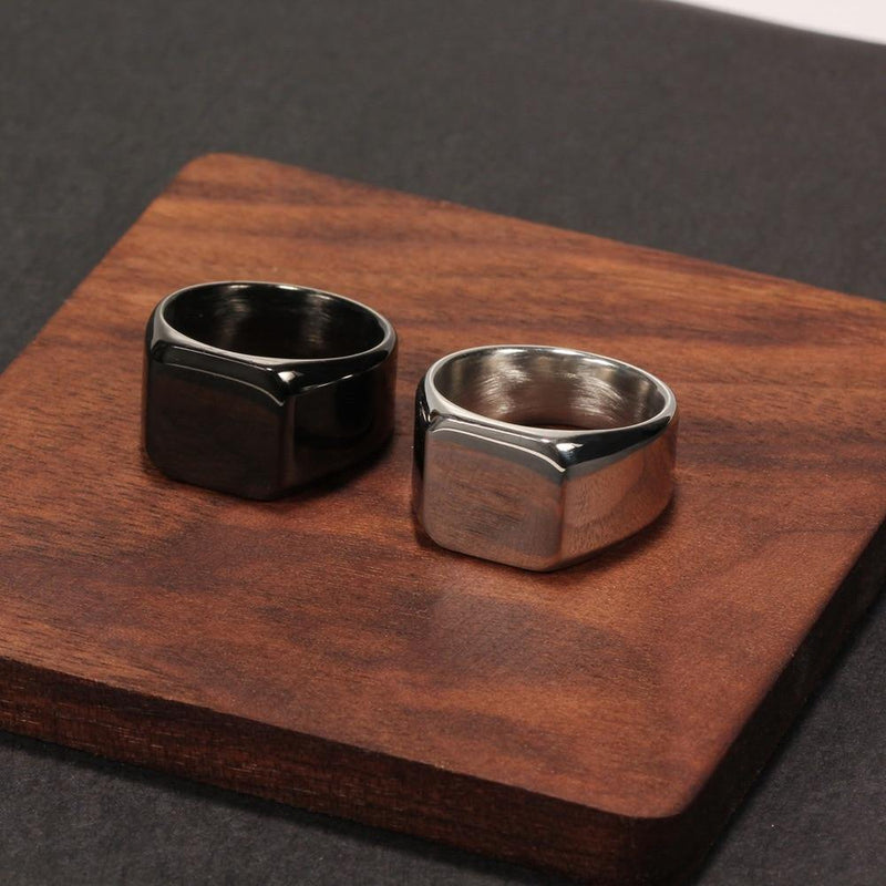 Men's Square Titanium Steel Rings - AM APPAREL