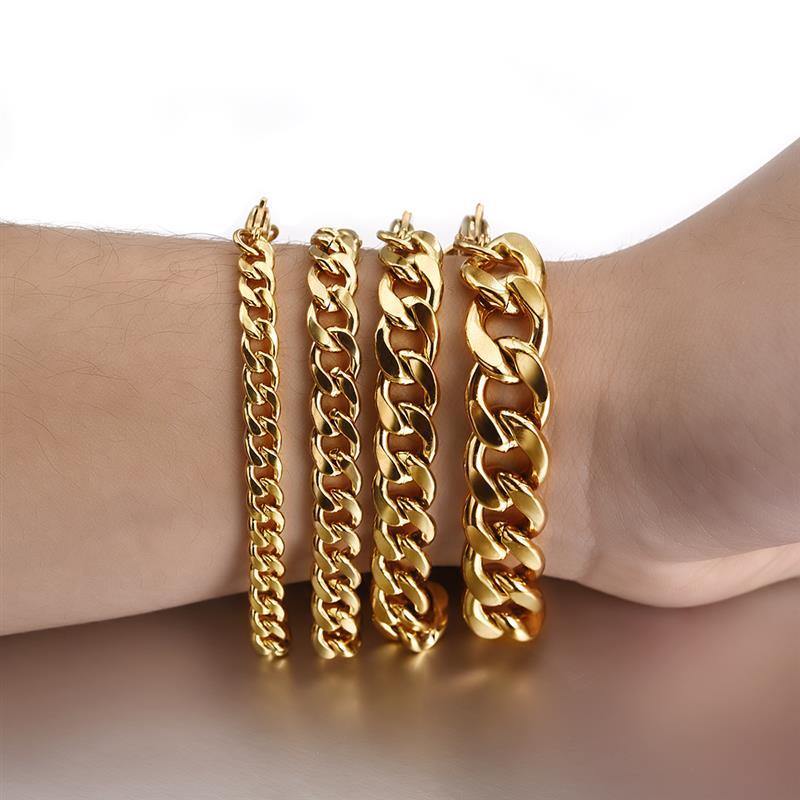 Men's Stainless Cuban Link Bracelets - AM APPAREL