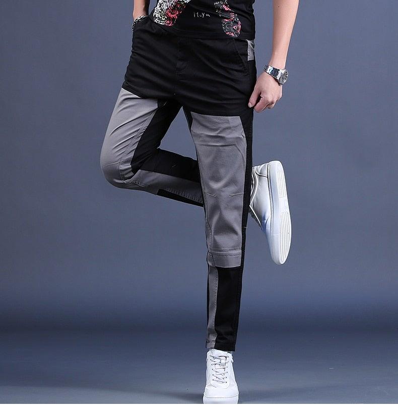 Men's Summer Patchwork Casual Cotton Pants - AM APPAREL