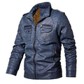 Men's Thick Faux Leather Winter Jacket - AM APPAREL